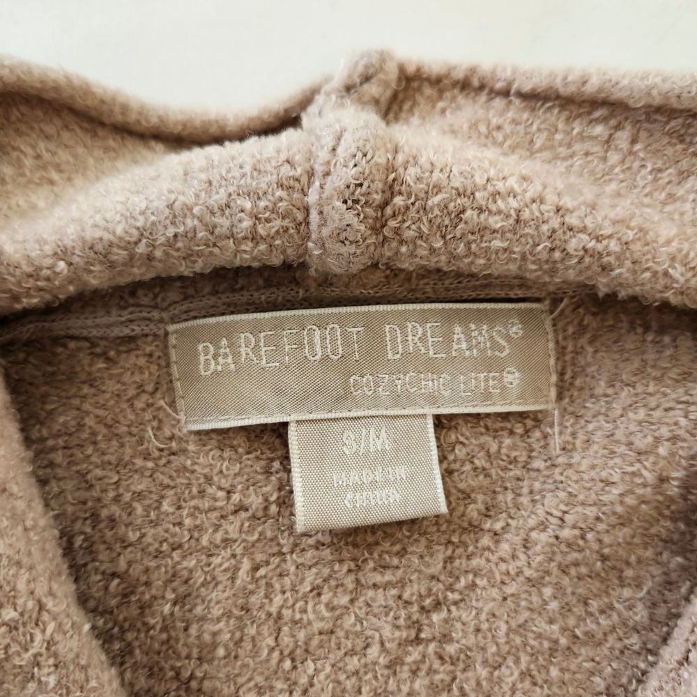 Barefoot Dreams CozyChic Lite Open front Island Cardigan Tan Sweater Women's S/M - Picture 3 of 5